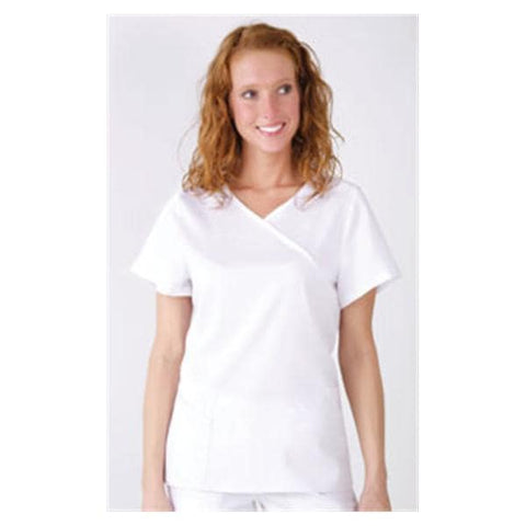 Urbane (TM) Shirt Scrub Urbane 9577 Sophie Crossover Womens X-Large White Each - 9577-WWAH-XL
