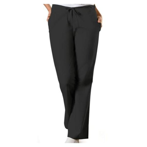 Cherokee Workwear Scrub Pant 4101 Womens Medium Petite Black Each - 4101P-BLKW-M