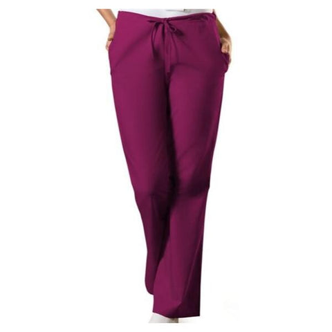 Cherokee Workwear Scrub Pant 4101 Womens Large Petite Wine Each - 4101P-WINW-L