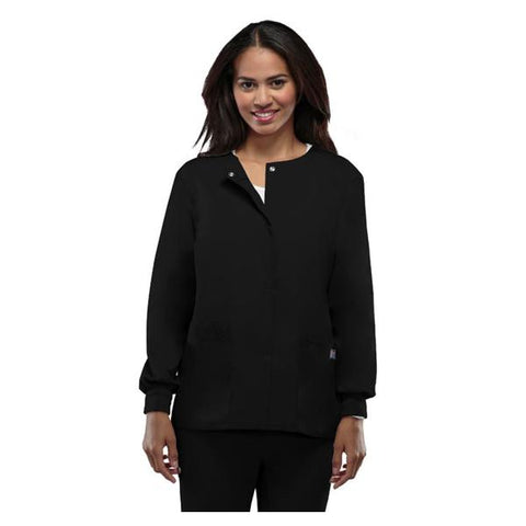 Cherokee Workwear Jacket Warm-Up 65% Polyester / 35% Cotton Poplin Womens Black XL 3 Pockets Each - 4350-BLKW-XL