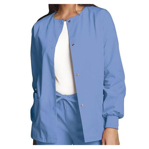 Cherokee Workwear Jacket Warm-Up 65% Polyester / 35% Cotton Poplin Womens Ciel 2XL 3 Pockets Each - 4350-CIEW-2X