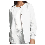 Cherokee Workwear Jacket Warm-Up 65% Polyester / 35% Cotton Womens White Small 3 Pockets Each - 4350-WHTW-S