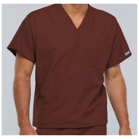 Cherokee Workwear Shirt Scrub Cherokee 4777 Unisex 5X Large Chocolate Each - 4777-CHCW-5X
