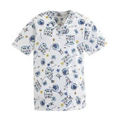 Medline Industries Inc Shirt Scrub 55% Cotton / 45% Polyester AngelStat Womens Fun Kids Md 2 Pockets Each - 893JEKM