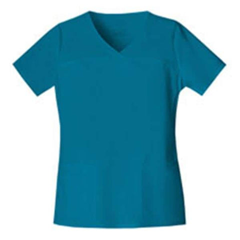 Cherokee Workwear Shirt Scrub Cherokee 4727 Womens X-Large Caribbean Blue Each - 4727-CARW-XL
