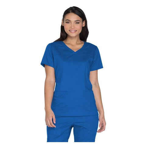 Cherokee Workwear Shirt Scrub Cherokee 4727 Womens Medium Royal Blue Each - 4727-ROYW-M