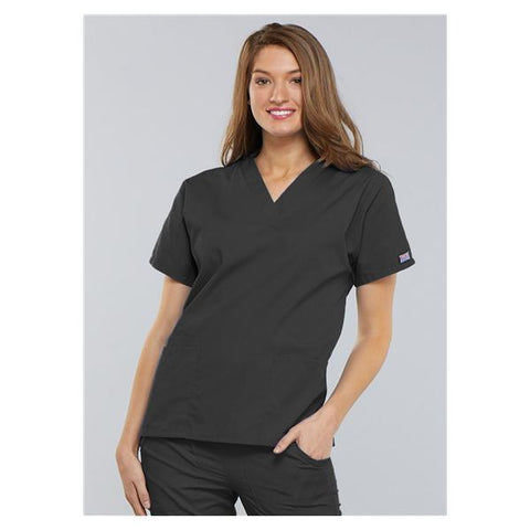 Cherokee Workwear Shirt Scrub Cherokee 4727 Womens 3X Large Pewter Each - 4727-PWTW-3X