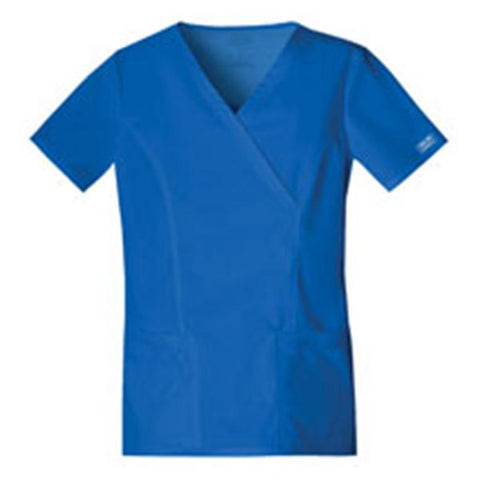 Cherokee Workwear Shirt Scrub Cherokee 4728 Womens X-Small Royal Blue Each - 4728-ROYW-XS
