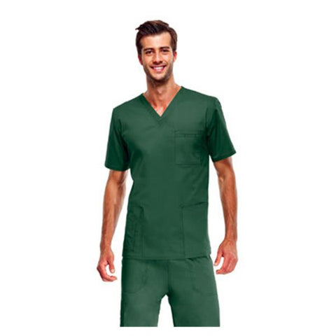 Cherokee Workwear Shirt Scrub Cherokee 4725 Unisex X-Small Black Each - 4725-BLKW-XS