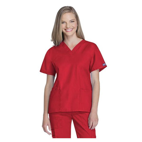 Cherokee Workwear Shirt Scrub Cherokee Womens 2X Large Red Each - 4700-REDW-2XL