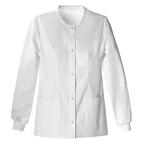 Luxe Jacket Warm-Up Poly/Ryn/Spndx Luxe W Wht 2XL 3Pkt Each - 1330-WHTV-2X