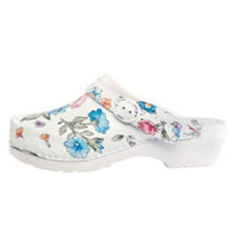 Cape Clogs Inc Clog Open Back Leather / Wood Base Womens Adult Tulips Size 8.5 Each - 200771139