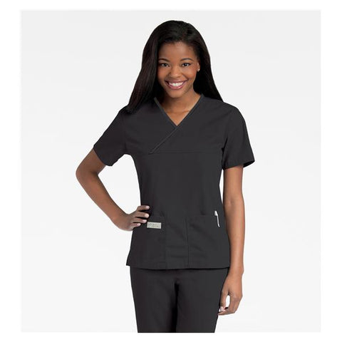 Landau Uniforms Inc. Shirt Scrub Urbane Womens Small Black Each - 9534-BKP-SM