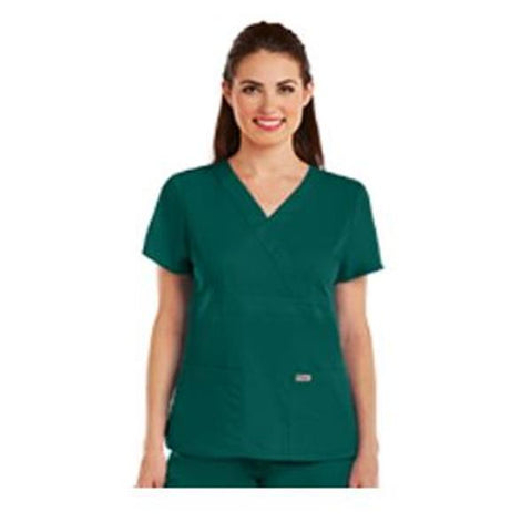 Grey's Anatomy (TM) Shirt Scrub Greys Anatomyâ„¢ 4153 Crossover Womens Large Hunter Each - 4153-37-L
