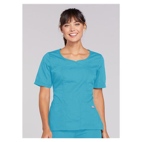 Strategic Partners, Inc Shirt Scrub Cherokee Womens 4X Large Turquoise Each - 4746-TRQW-4XL