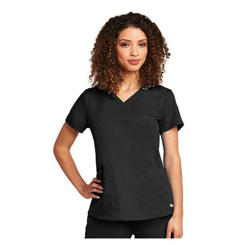 Grey's Anatomy (TM) Shirt Scrub Greys Anatomyâ„¢ Womens X-Large Black Each - 71166-01-XL
