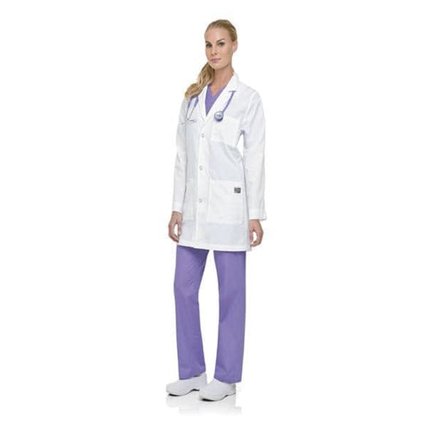 ScrubZone (R) by Landau Lab Coat 65% Polyester / 35% Cotton Womens White 2X Small 35 in Each - 86002WWYXXS