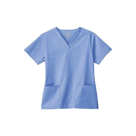 White Swan Uniform, Inc. Shirt Scrub Fundamentals Womens Small Steel Blue Each - 14700-046-S