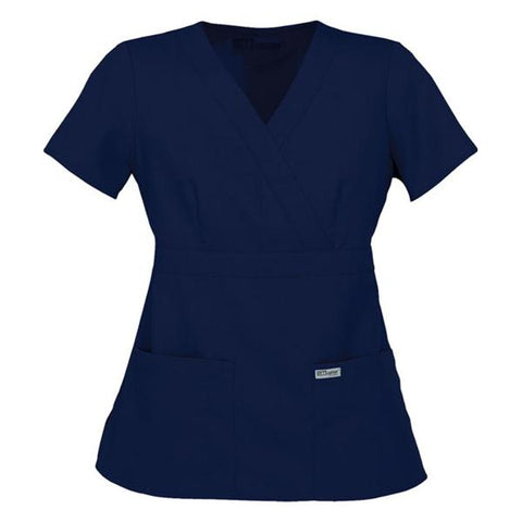 Grey's Anatomy (TM) Shirt Scrub Greys Anatomyâ„¢ 4153 Crossover 2X Small Indigo Each - 4153-23-XXS
