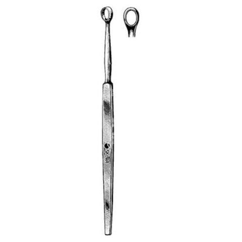 Sklar Instruments Curette Dermal Fox 5-1/2" Straight 5mm Oval Tip Stainless Steel Reusable Each - 12936