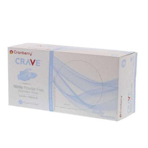 Pro2 Solutions, Inc Gloves Exam Crave Powder-Free Nitrile Latex-Free Medium Light Blue 200/Bx, 10 BX/CA - CR3557