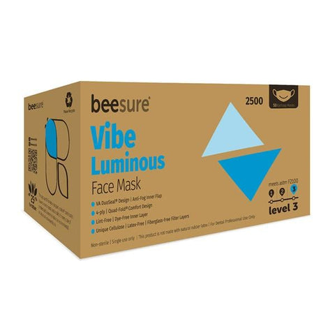 EcoBee Mask BeeSure Vibe ASTM Level 3 Blue Size 50/Bx, 8 BX/CA - BE2500