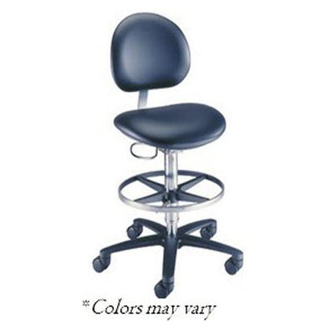 Brewer Company Stool Laboratory Millennium Series Azure Blue 2"Cstr Adj Bckrst 5 Lg Each - 21521B-SR106