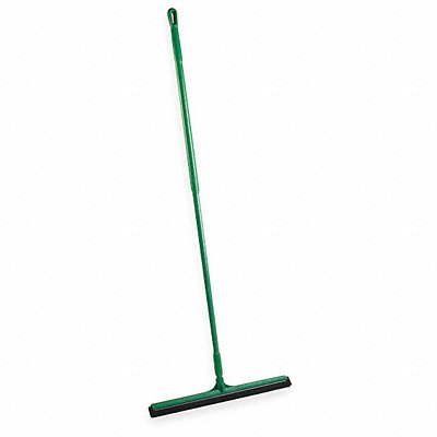 28 W Straight Double Foam Rubber Floor Squeegee With Handle Green