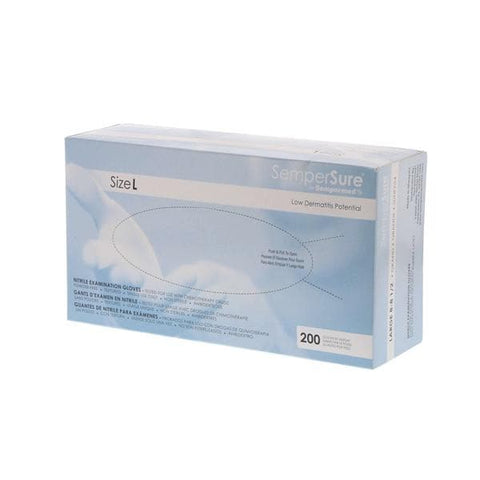 Sempermed USA, Inc Gloves Exam SemperSure Powder-Free Nitrile Latex-Free Large Cobalt Blue 200/Bx, 10 BX/CA - SUNF204