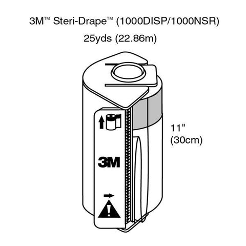 3M Medical Products Drape Utility Steri-Drape Fenestrated 11"x25yd Clear Non-Sterile 8/Ca - 1000NSR
