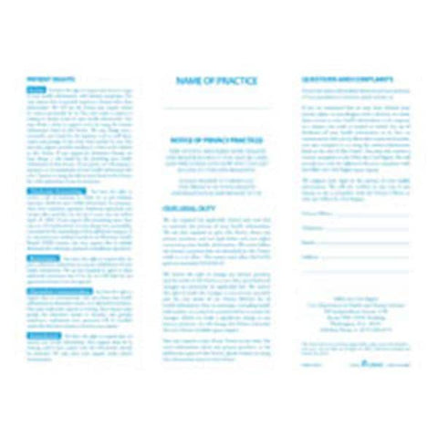 Office Supplies & Practice Mkt Brochure Educational HIPAA English 100/Pk, 10 PK/CA - 76