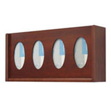 Wooden Mallet Glove Wall Rack 4-Pocket Wood Oval Dark Red Mahogany Each - GBW11-4MH