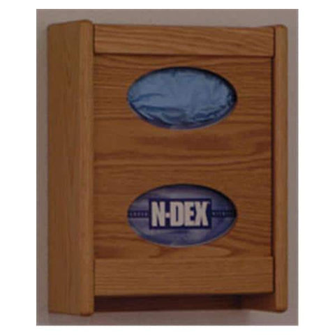 Wooden Mallet Glove Wall Rack 2-Pocket Wood Oval Light Oak Each - WCG2LO