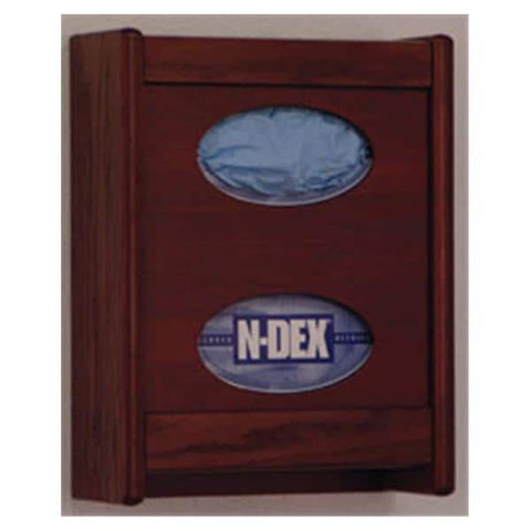 Wooden Mallet Glove Wall Rack 2-Pocket Wood Oval Dark Red Mahogany Each - WCG2MH