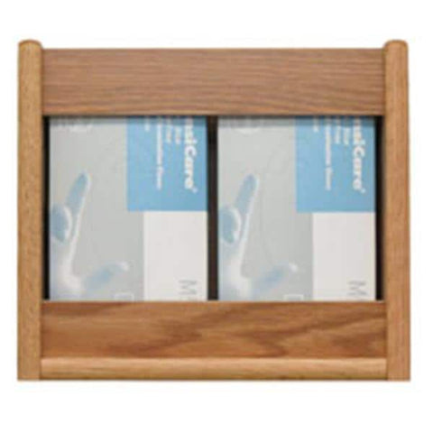 Wooden Mallet Glove Wall Rack 2-Pocket Wood Rectangle Light Oak Each - GBS11-2LO
