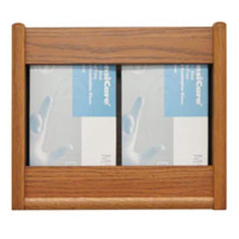 Wooden Mallet Glove Wall Rack 2-Pocket Wood Rectangle Medium Oak Each - GBS11-2MO