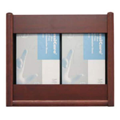 Wooden Mallet Glove Wall Rack 2-Pocket Wood Rectangle Dark Red Mahogany Each - GBS11-2MH