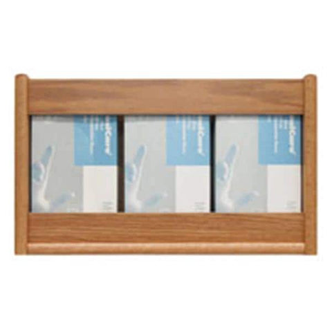 Wooden Mallet Glove Wall Rack 3-Pocket Wood Rectangle Light Oak Each - GBS11-3LO