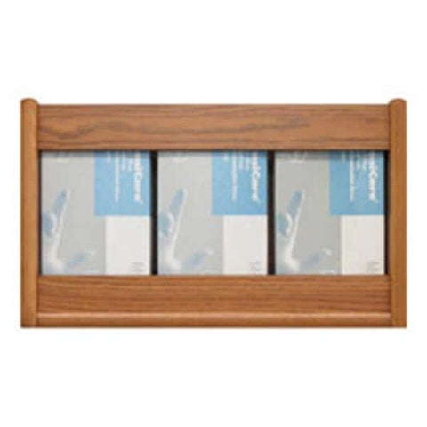 Wooden Mallet Glove Wall Rack 3-Pocket Wood Rectangle Medium Oak Each - GBS11-3MO