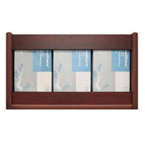 Wooden Mallet Glove Wall Rack 3-Pocket Wood Rectangle Dark Red Mahogany Each - GBS11-3MH