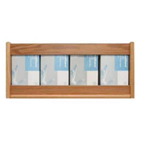 Wooden Mallet Glove Wall Rack 4-Pocket Wood Rectangle Light Oak Each - GBS11-4LO