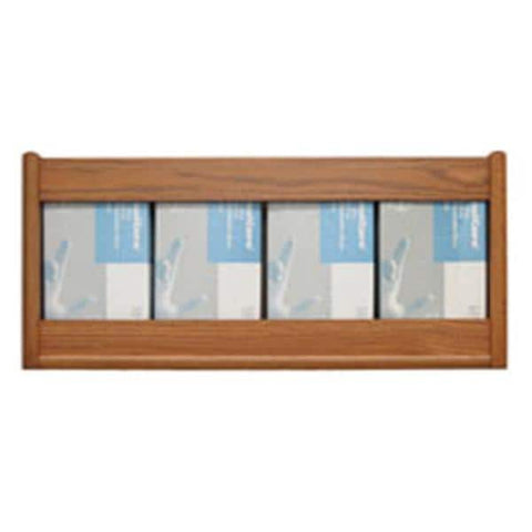 Wooden Mallet Glove Wall Rack 4-Pocket Wood Rectangle Medium Oak Each - GBS11-4MO
