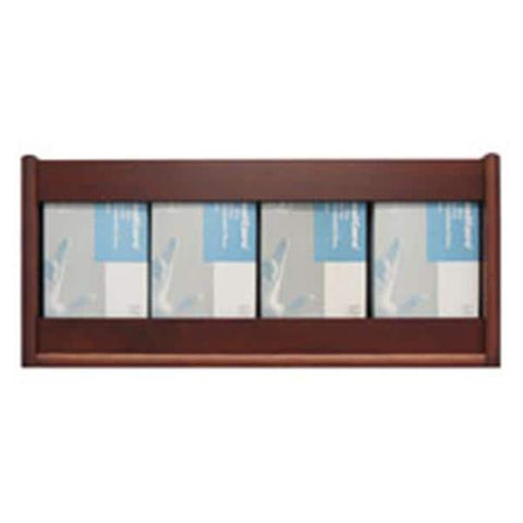 Wooden Mallet Glove Wall Rack 4-Pocket Wood Rectangle Dark Red Mahogany Each - GBS11-4MH