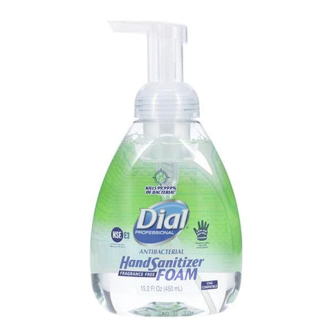 Dial Corporation Sanitizer Hand Foam Dial 65% Ethyl Alcohol 15.2 oz Fragrance Free Each, 4 Each/CA - 1700006040