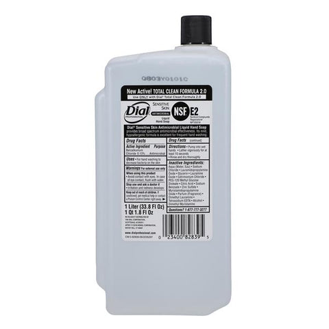 Dial Corporation Soap Liquid Dial Sensitive 1 Liter Refill Liter, 8 Each/CA - 2340082839