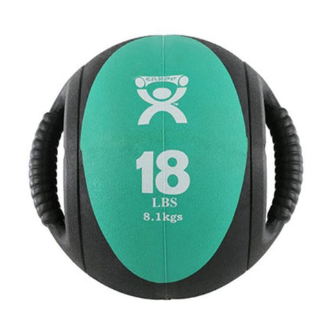 Fabrication Enterprises Ball Medicine CanDo 9" Green 18lb With Dual Handle Each - 30225