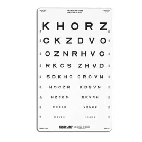Good Chart Vision Testing 10' Testing Distance 14x9" Eachch - Lite Co - 600723