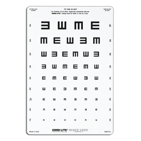 Good Chart Illiterate Vision Testing 10' Testing Distance 14x9" Eachch - Lite Co - 600722
