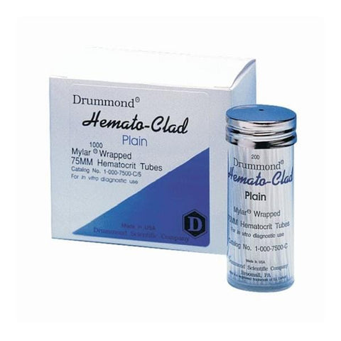 Fisher Scientific Co. HEMATO-CLAD Mylar Hematocrit Plain Tube Mylar Wrapped Glass Cap 200/Pk, 5 PK/CA - 1-000-7500-C