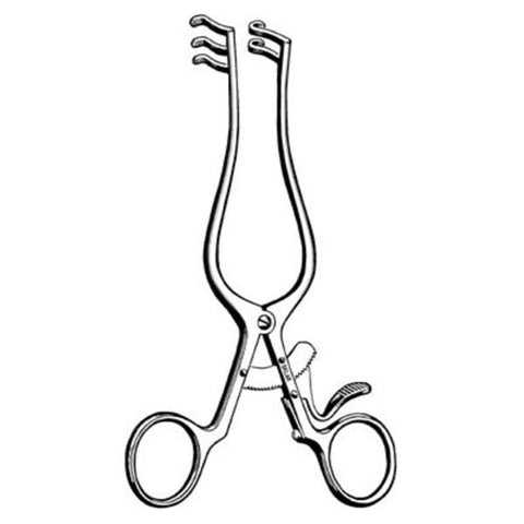 Sklar Instruments Retractor Weitlaner 4-1/2" Blunt 2x3 Teeth Stainless Steel Each - 22-8345